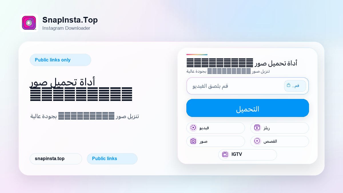 أداة تحميل صور Instagram - SnapInsta.Top