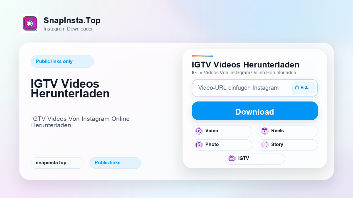 IGTV Videos Herunterladen - SnapInsta.Top