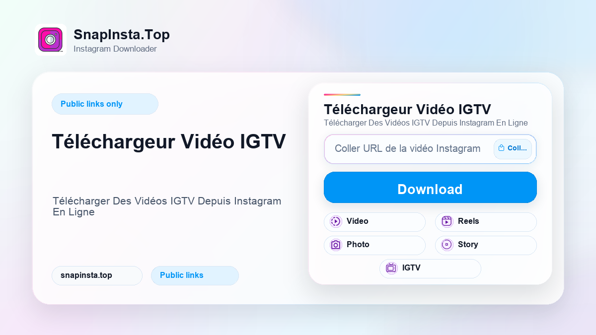 Téléchargeur Vidéo IGTV - SnapInsta.Top