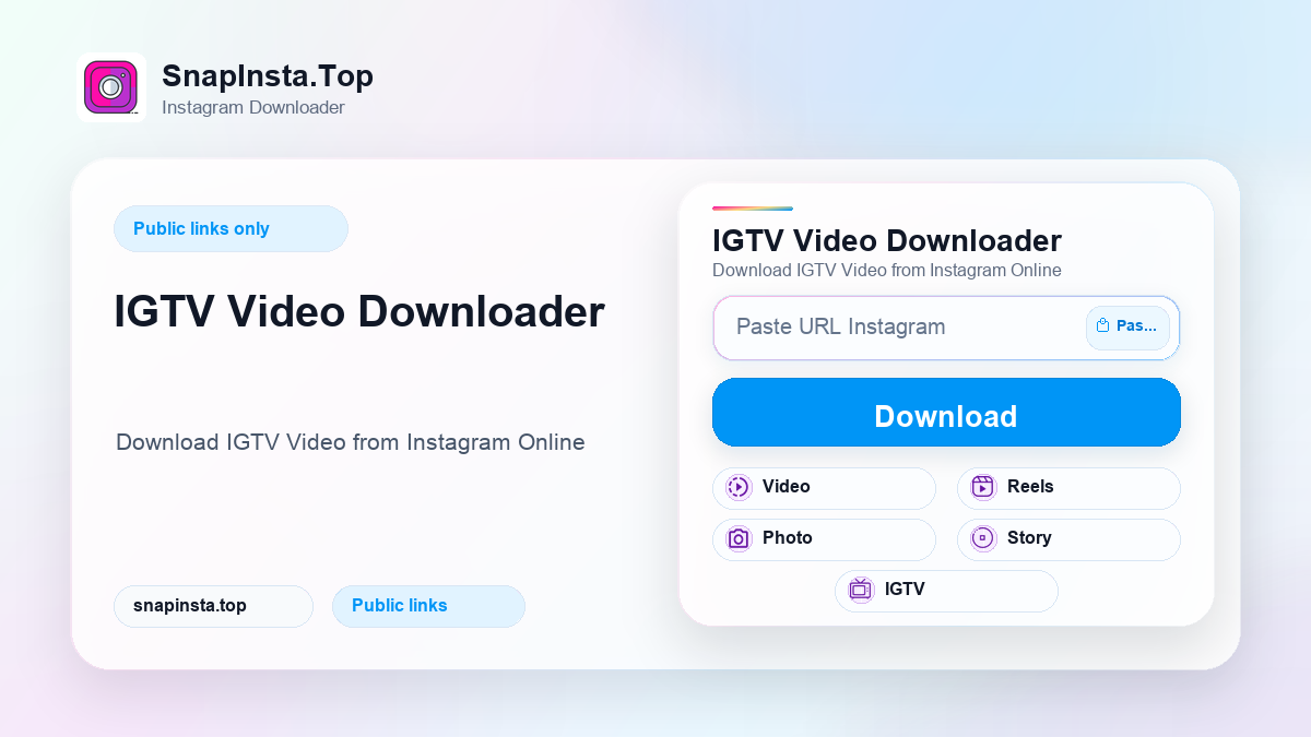 IGTV Video Downloader - SnapInsta.Top