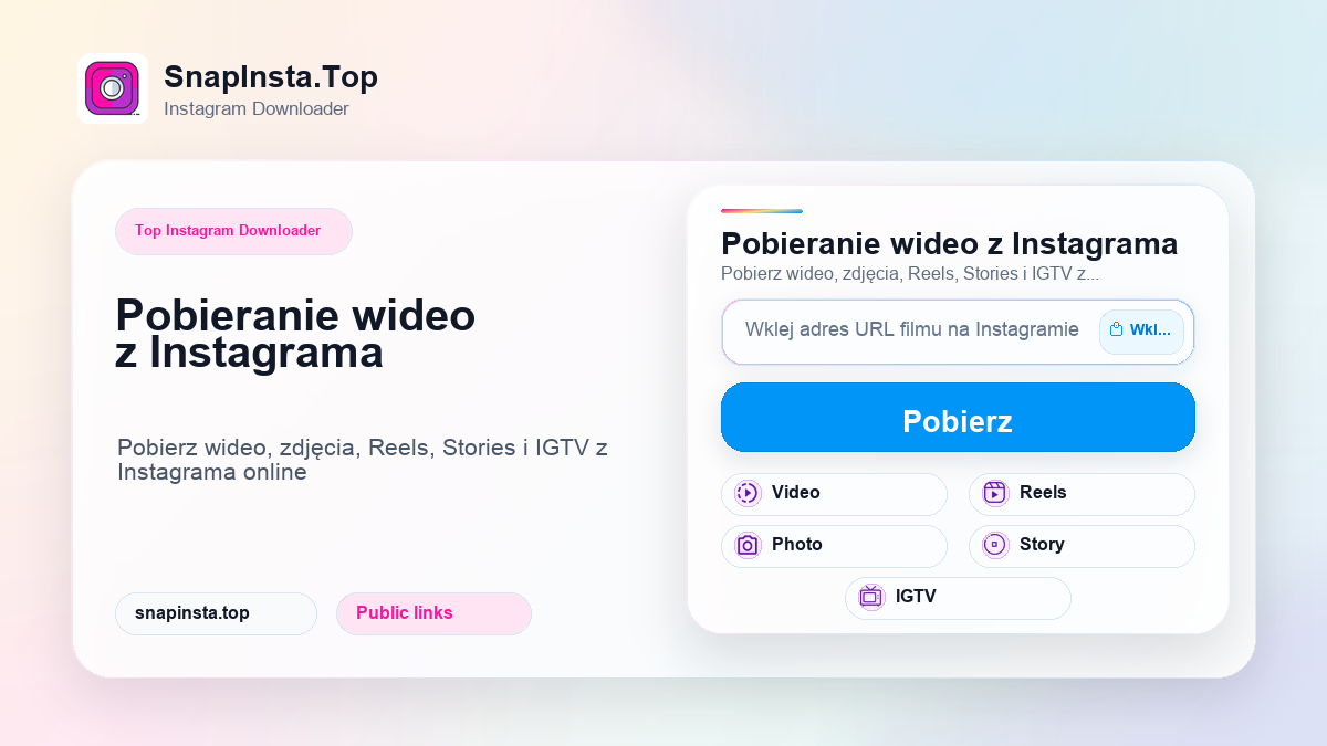 Pobieranie wideo z Instagrama - SnapInsta.Top