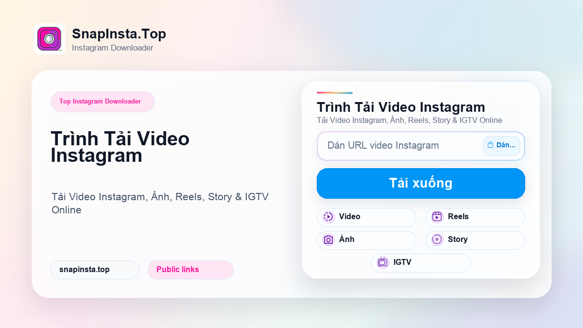Trình Tải Video Instagram - SnapInsta.Top